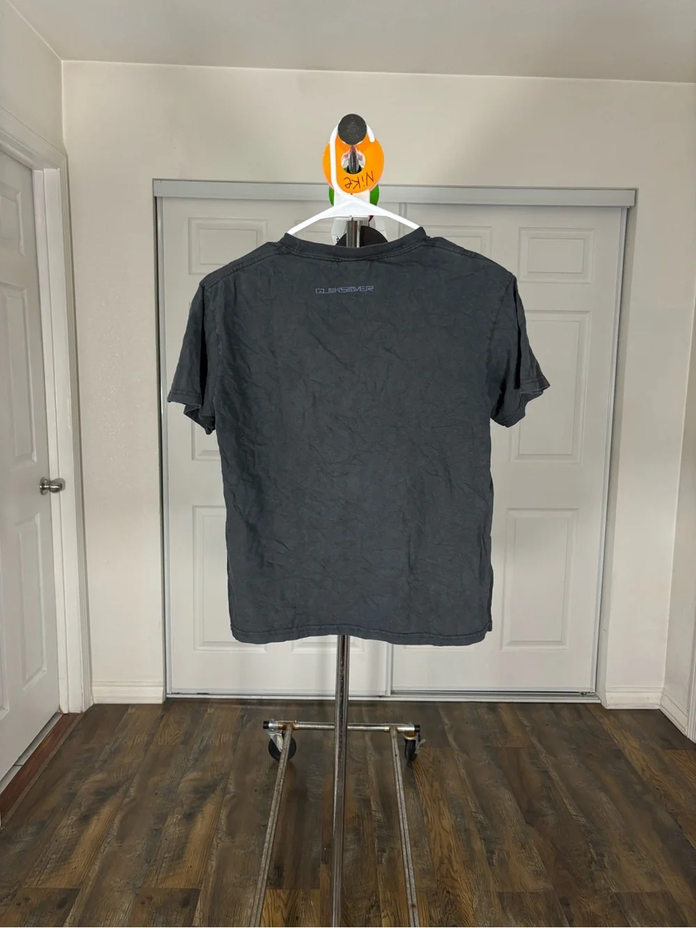 Quiksilver Black Short-Sleeve Tee with Blue Sunburst Logo